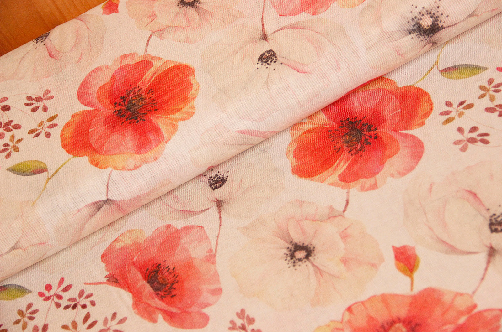 Tissu déco coquelicots *À partir de 50 cm