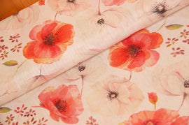 Tissu déco coquelicots *À partir de 50 cm