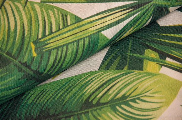 Tissu déco feuilles de jungle *À partir de 50 cm