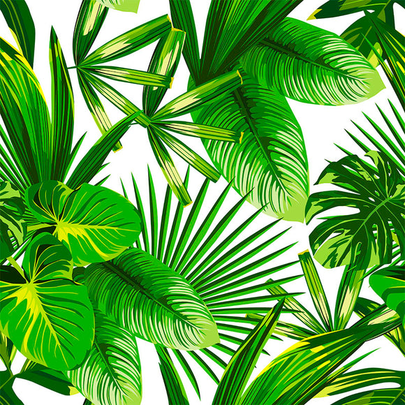 Tissu déco feuilles de jungle *À partir de 50 cm