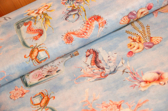 Decorative fabric underwater life *From 50 cm