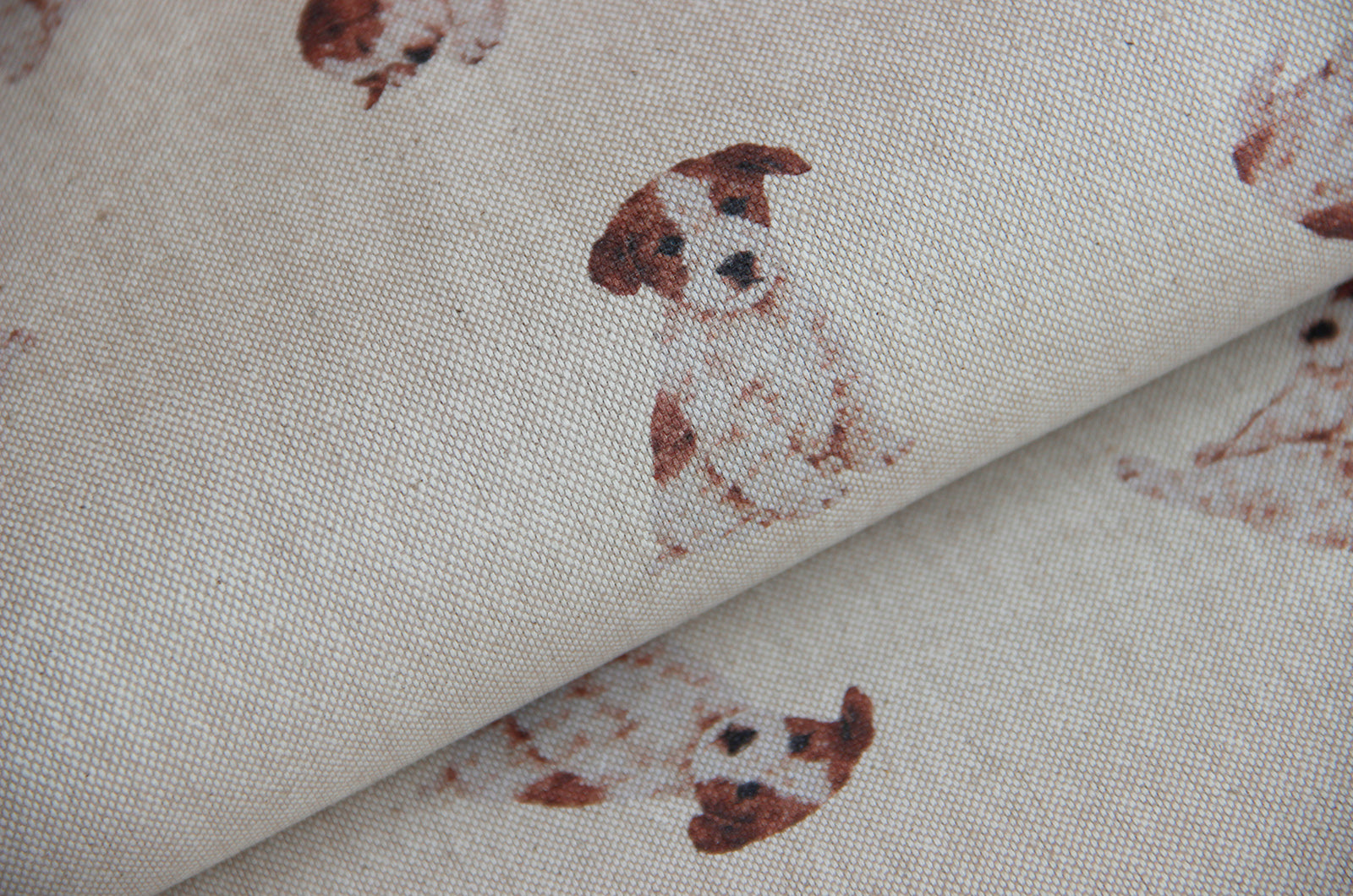 Tissu déco semi panama chien chiots * A partir de 50 cm-2