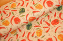 Tissu déco demi-panama poivrons &amp; piment * A partir de 50 cm-1