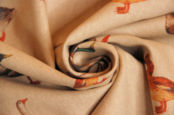 Tissu déco demi panama canards *À partir de 50 cm