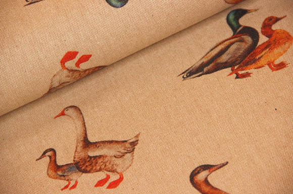 Tissu déco demi panama canards *À partir de 50 cm