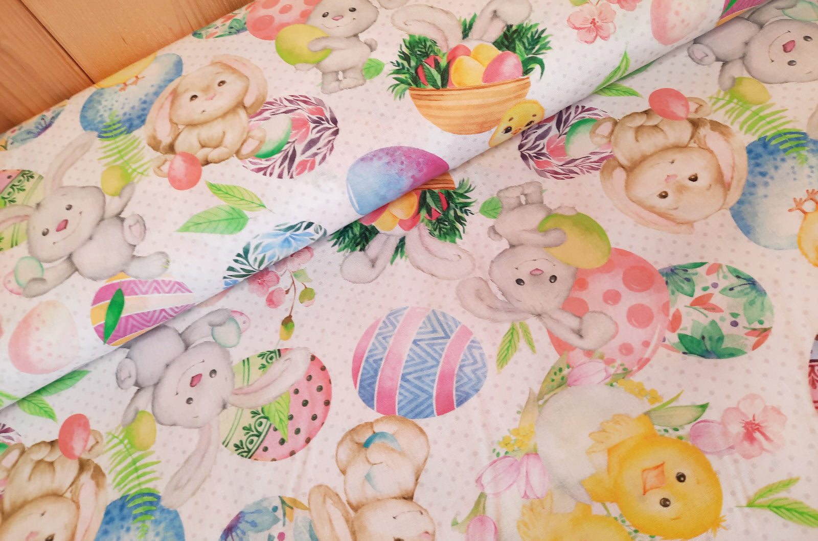 Cotton print Easter bunnies organic * From 25 cm
