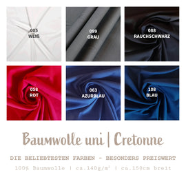 Baumwollstoff Uni - Spezialpreis *Ab 50cm