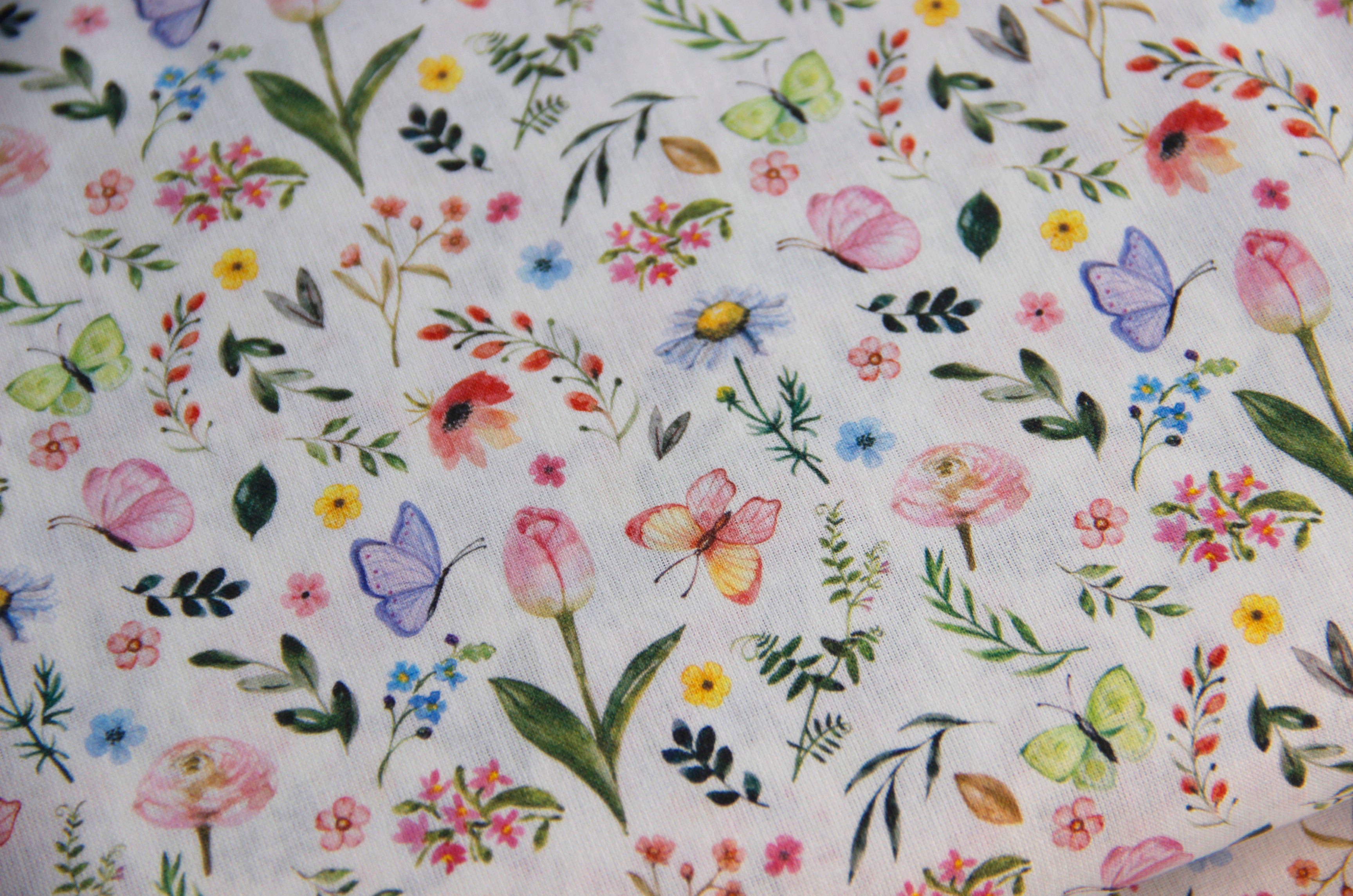 Cotton digital print summer garden * From 50 cm - 0