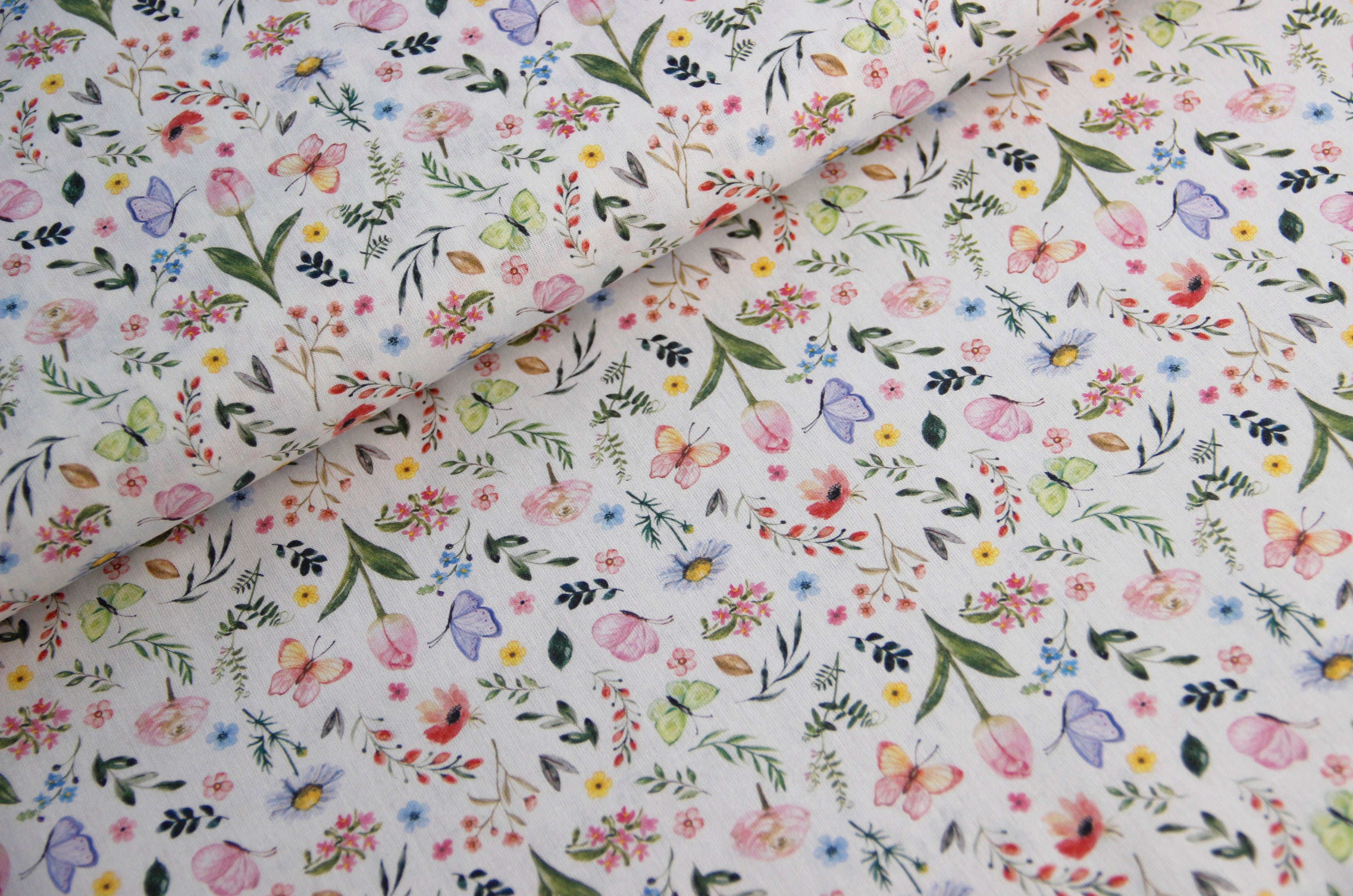 Cotton digital print summer garden * From 50 cm