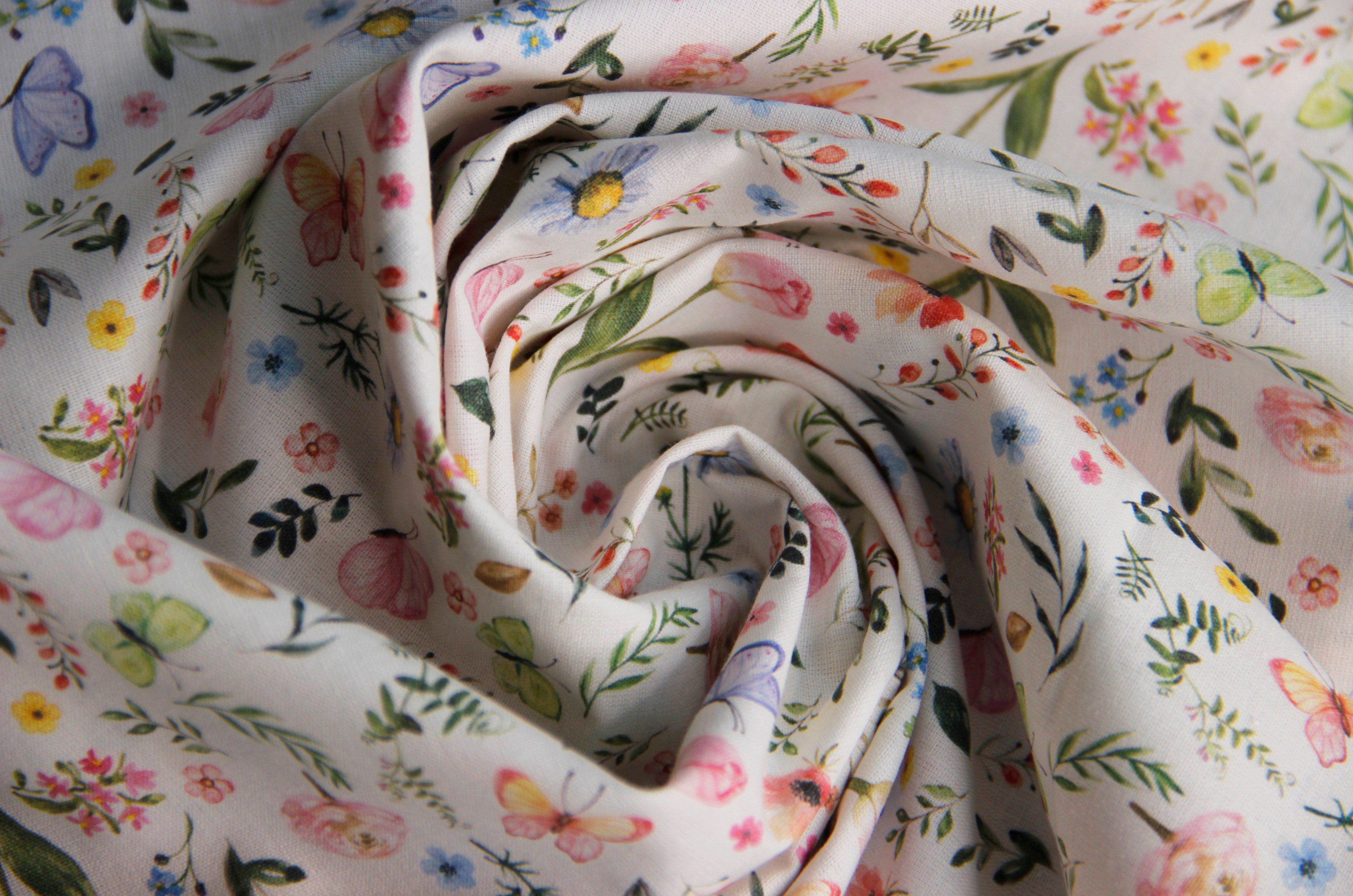 Cotton digital print summer garden * From 50 cm
