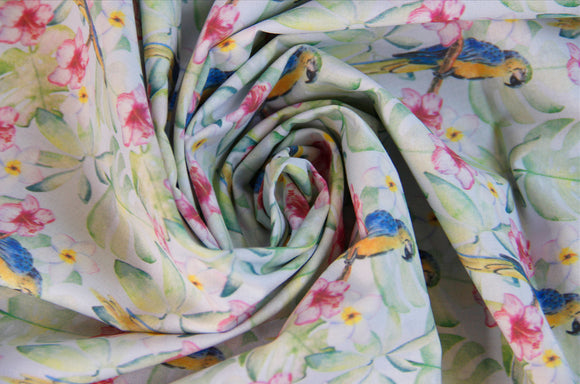 Perroquet en coton impression numérique * A partir de 50 cm