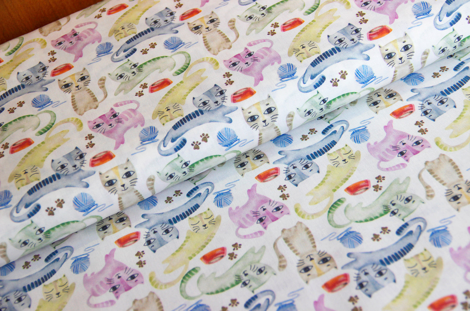 Cotton digital print colorful cats * From 50 cm-1