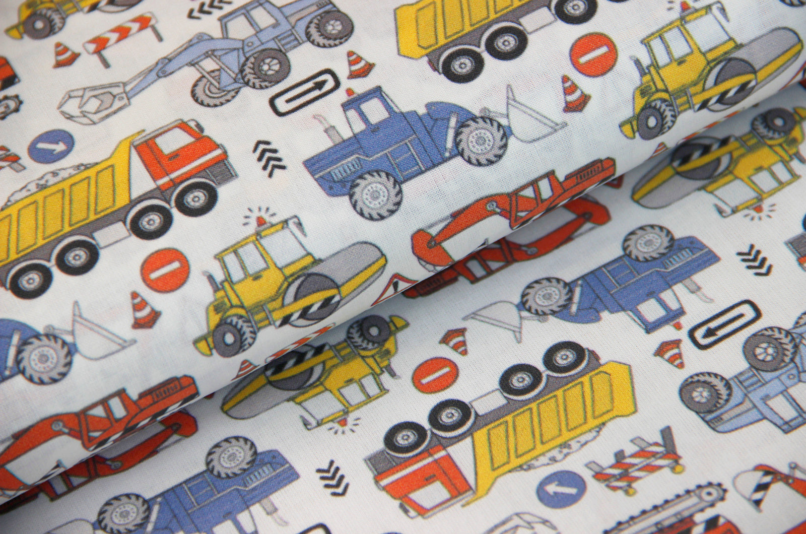 Cotton digital print construction vehicles * From 50 cm - 0