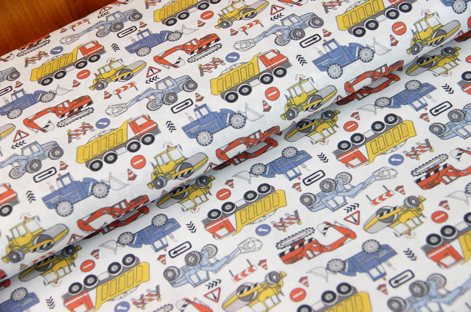 Cotton digital print construction vehicles * From 50 cm