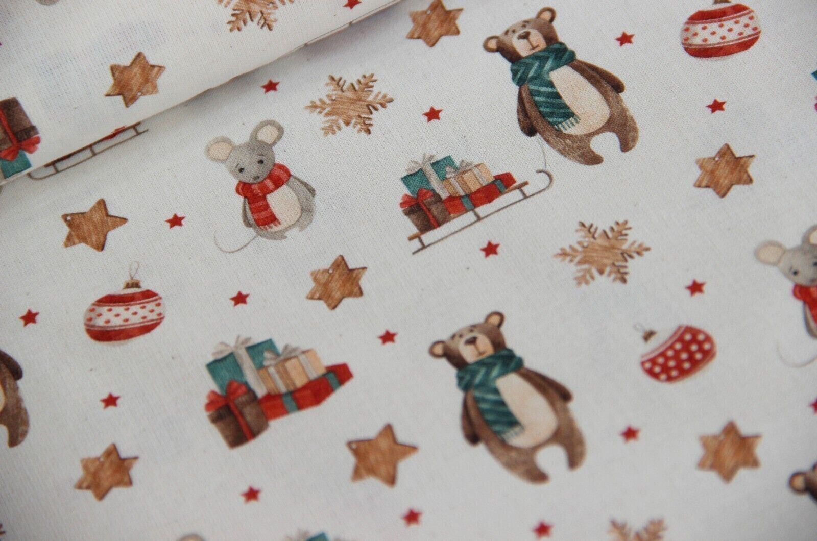 Cotton print Christmas organic * From 50 cm