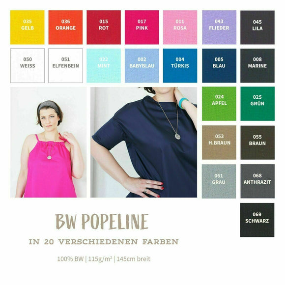 Popeline de coton * A partir de 50 cm