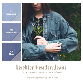 Tissu denim Lyocell léger *À partir de 50 cm