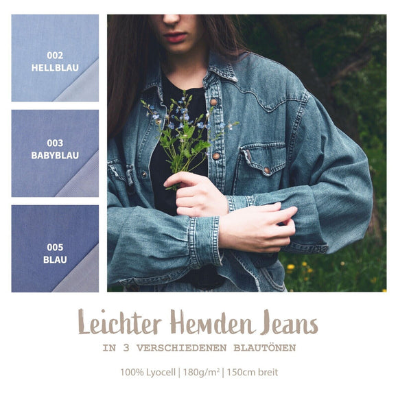 Tissu denim Lyocell léger *À partir de 50 cm