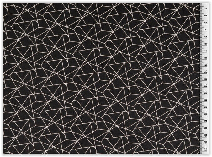 Buy 069-black Cotton print Geometric * From 25 cm