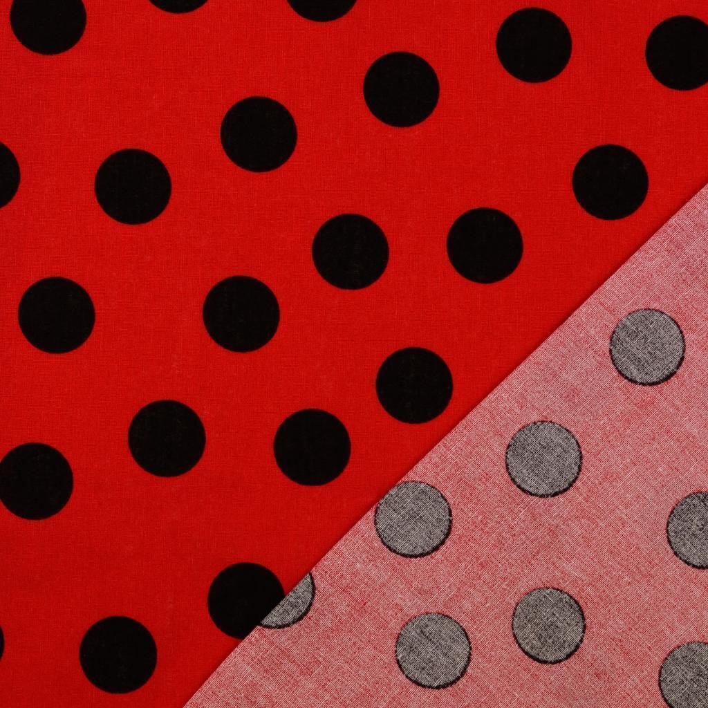 Buy 1901-red-dots-black Cotton print dots 2.5 cm * From 50 cm