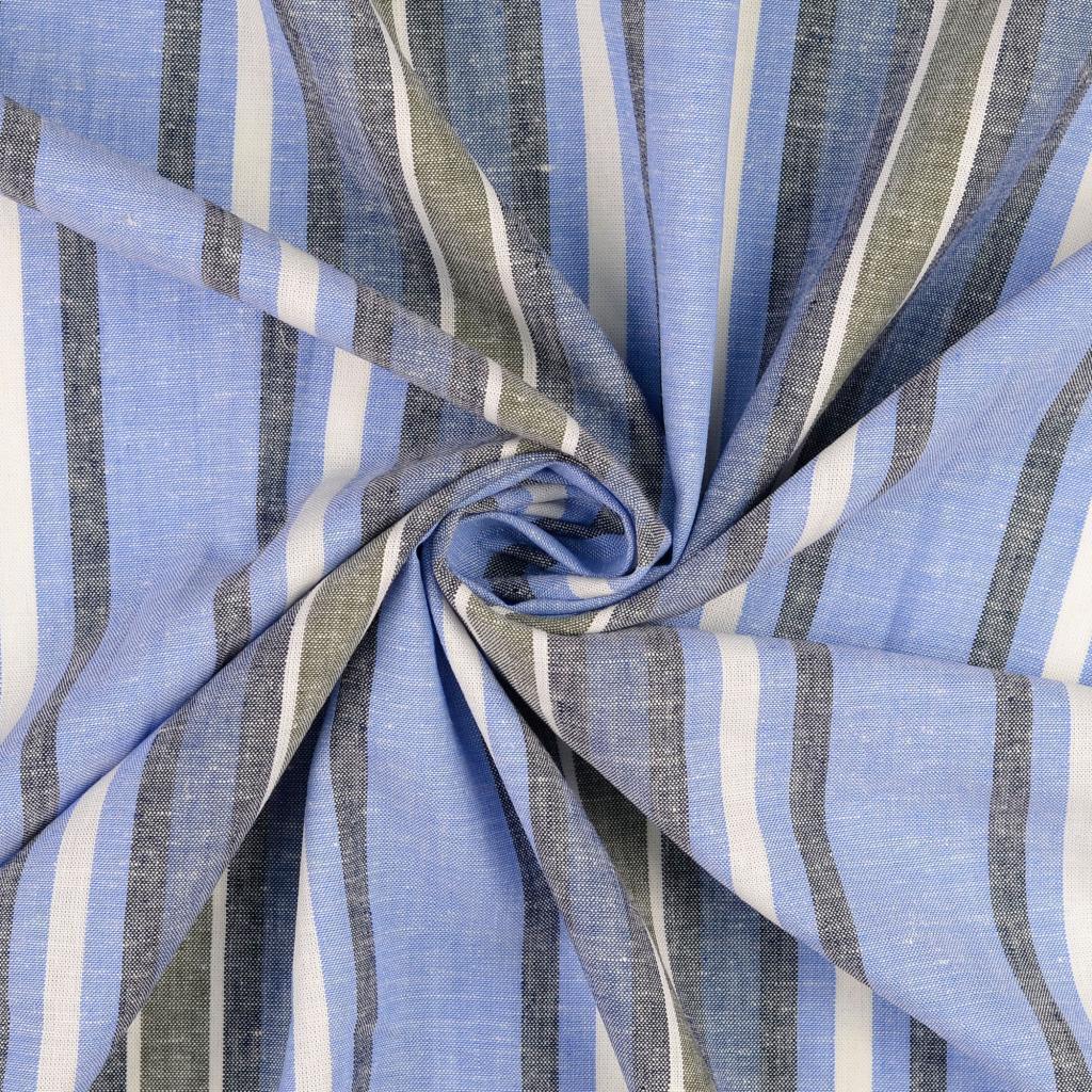 Half linen colorful stripes * From 50 cm