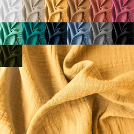 Acheter 034-moutarde Aspect mousseline de lin *À partir de 25 cm 