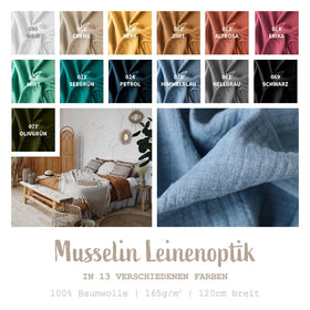 Musselin Leinenoptik *Ab 25 cm