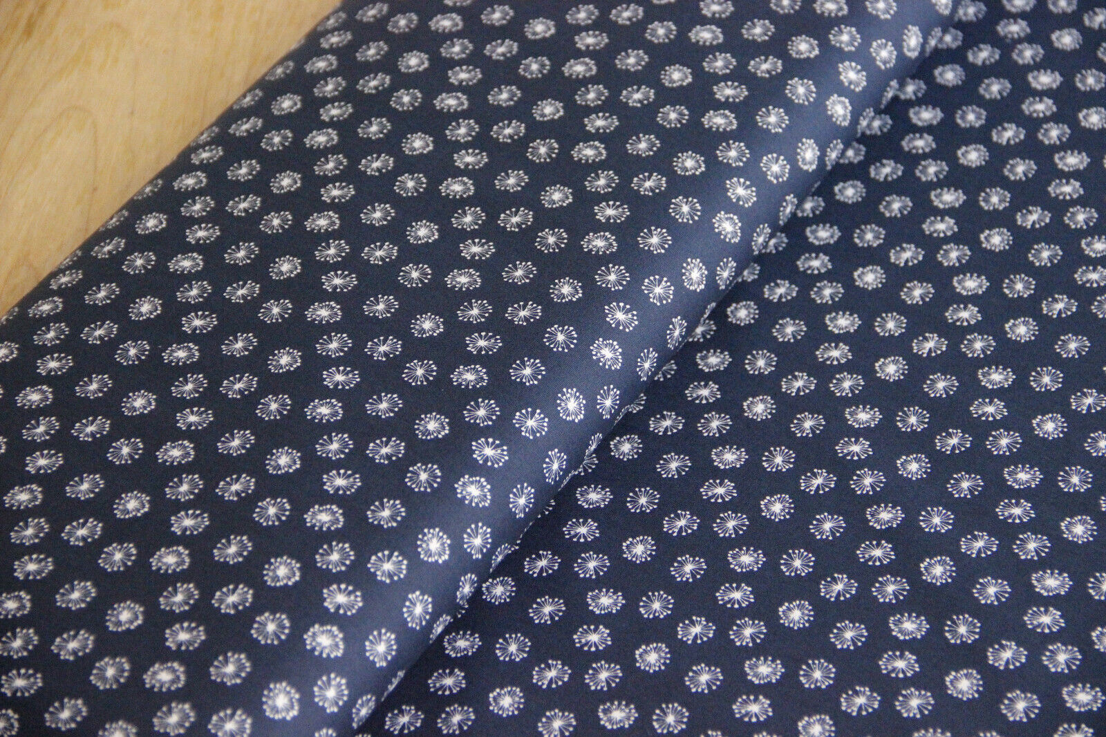 Buy 008-navy Cotton print by the meter Dandelion * From 25 cm