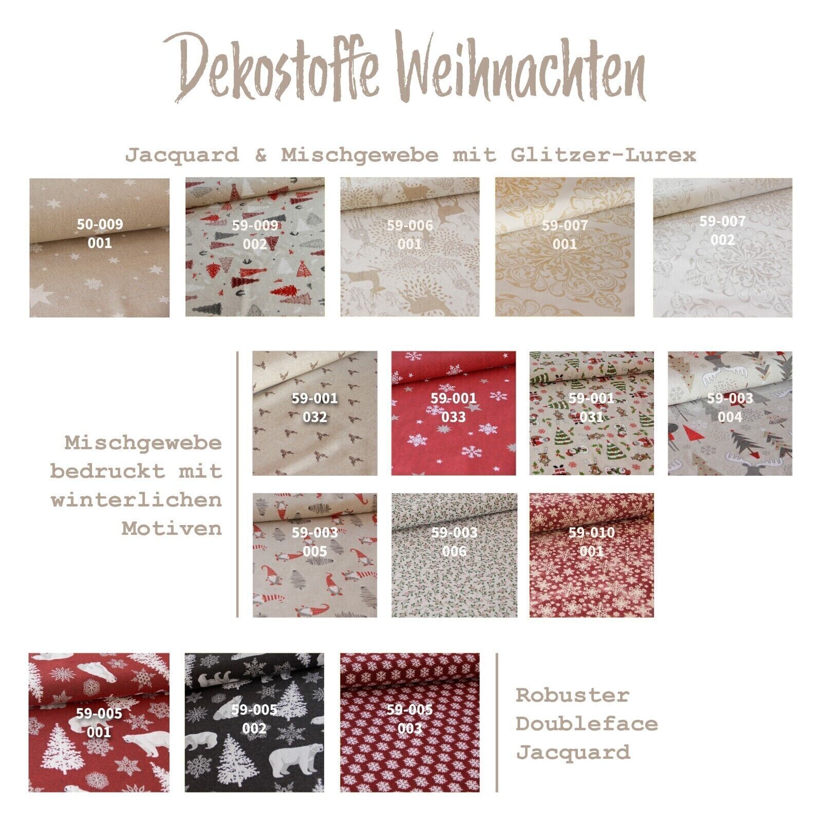 Dekostoffe Weihnachten * Ab 50 cm