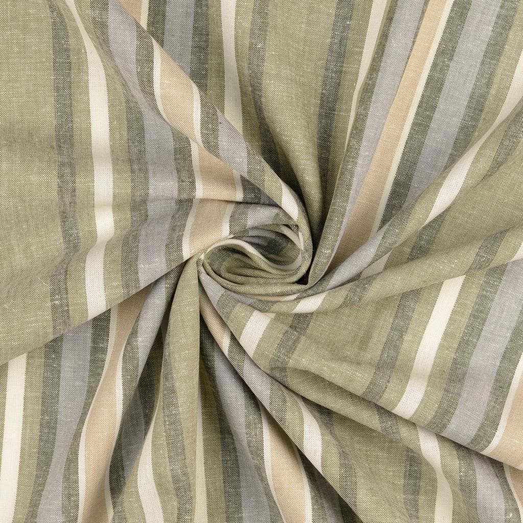Buy 027-khaki Half linen colorful stripes * From 50 cm