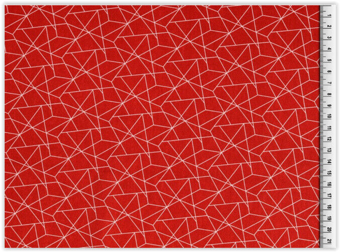 Buy 015-red Cotton print Geometric * From 25 cm