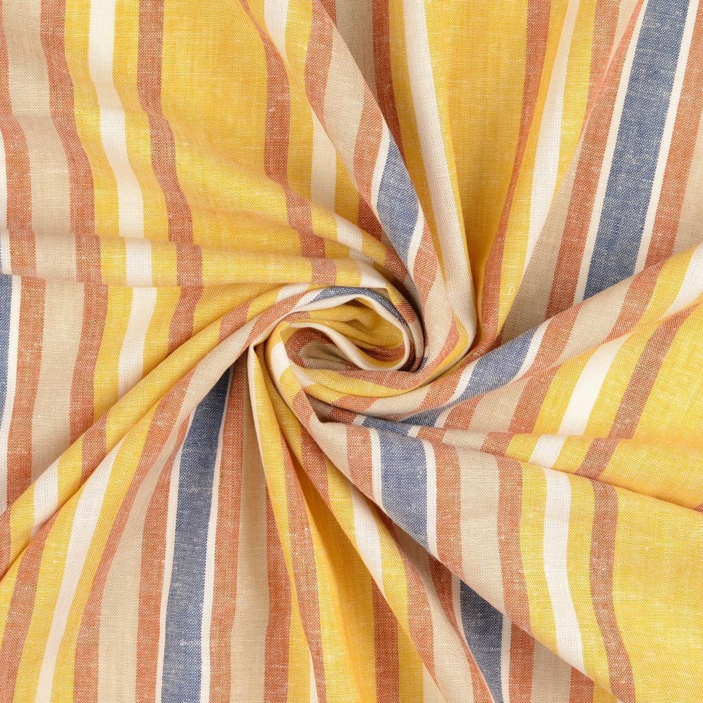 Half linen colorful stripes * From 50 cm