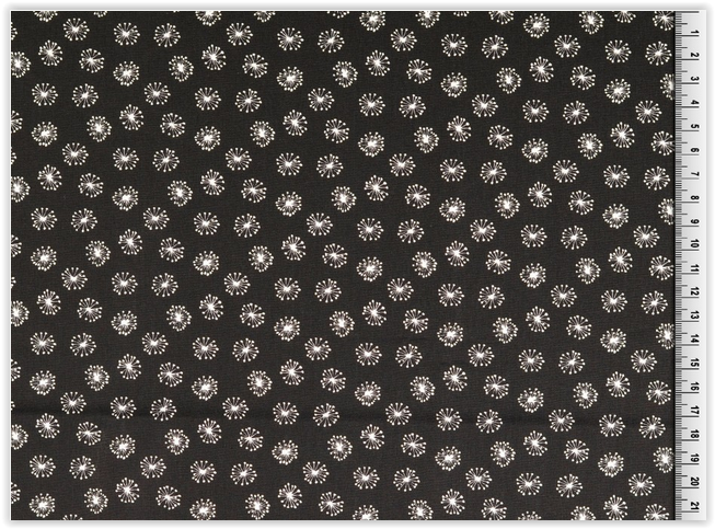 Acheter 069-noir Impression coton au mètre Pissenlit * A partir de 25 cm