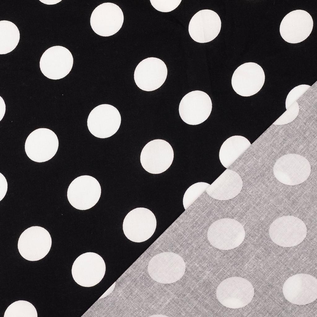 Buy 0103-black-dots-white Cotton print dots 2.5 cm * From 50 cm