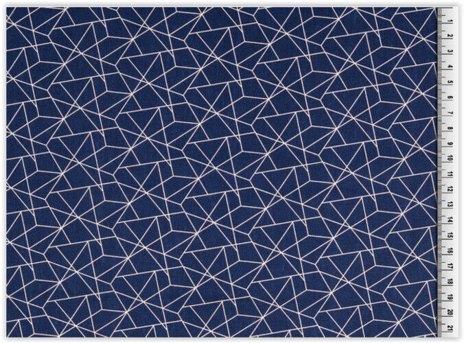 Buy 008-navy Cotton print Geometric * From 25 cm