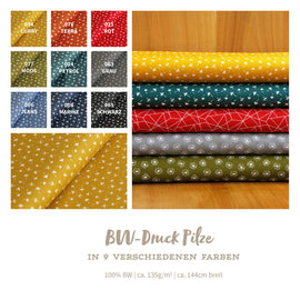 Coton imprimé champignons * A partir de 25 cm