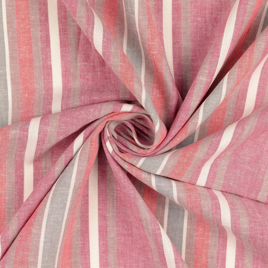 Half linen colorful stripes * From 50 cm