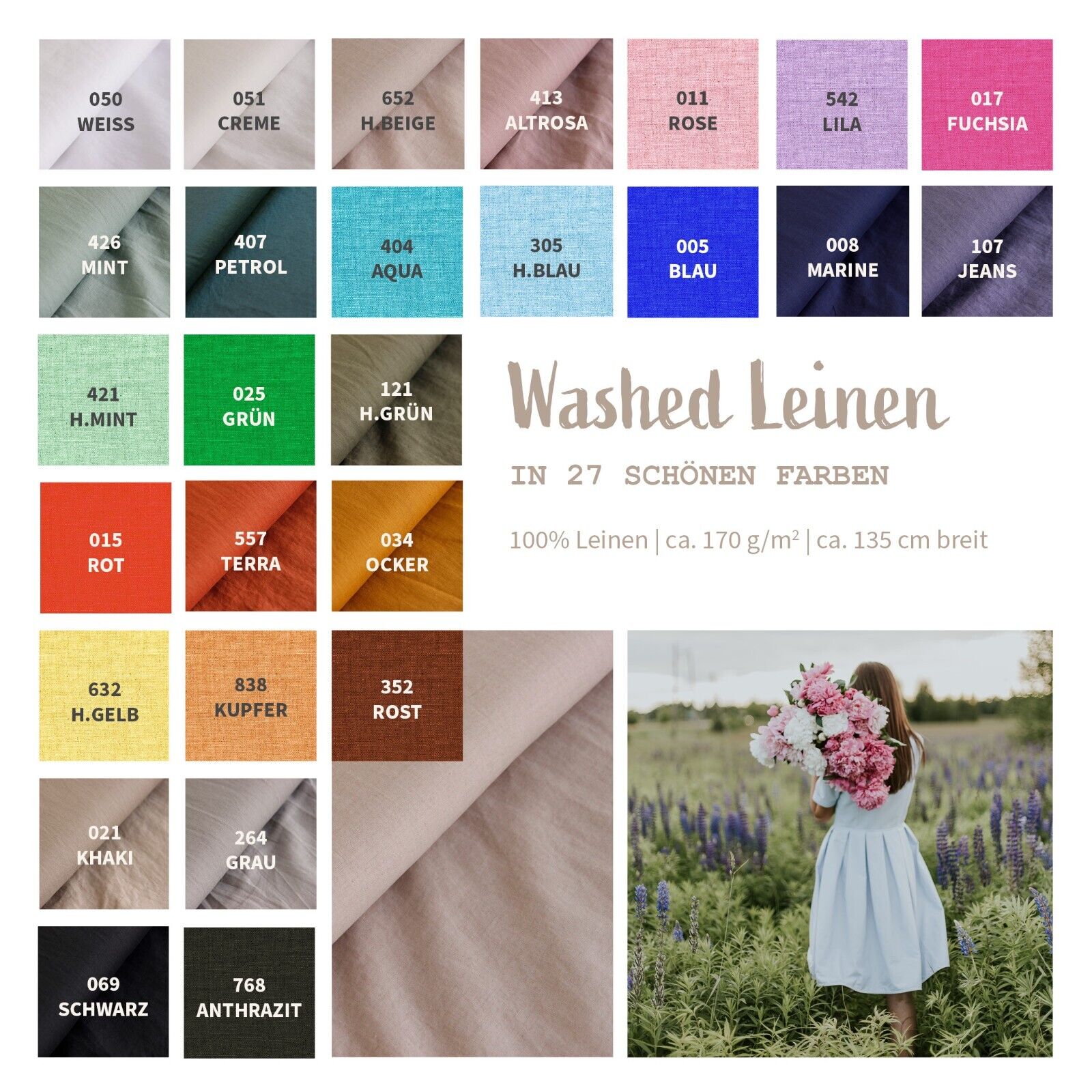 Washed summer linen * From 50 cm
