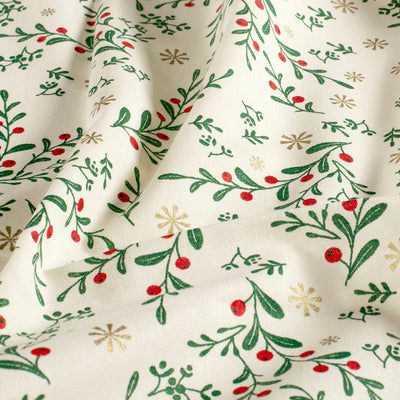 Kaufen 017-zweige-creme Baumwolle Weihnachten *Ab 50 cm