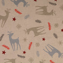 Dekostoff Halbpanama Hirsche auf beige *Ab 50cm-1