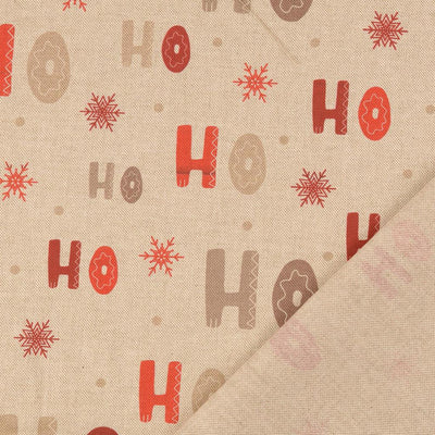 Dekostoff Halbpanama Hohoho auf beige *Ab 50cm