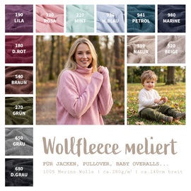 Wollfleece meliert *Ab 50cm