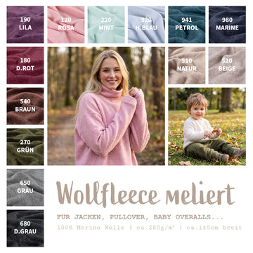 Mottled wool fleece *From 50cm