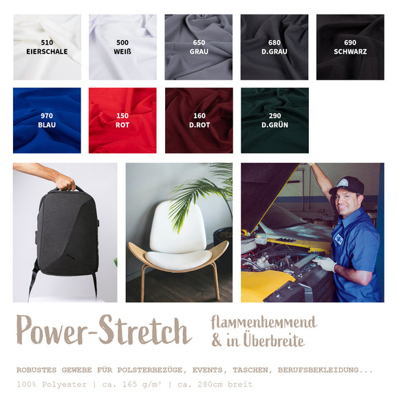 Power-Stretch überbreit flammenhemmend *Ab 50 cm