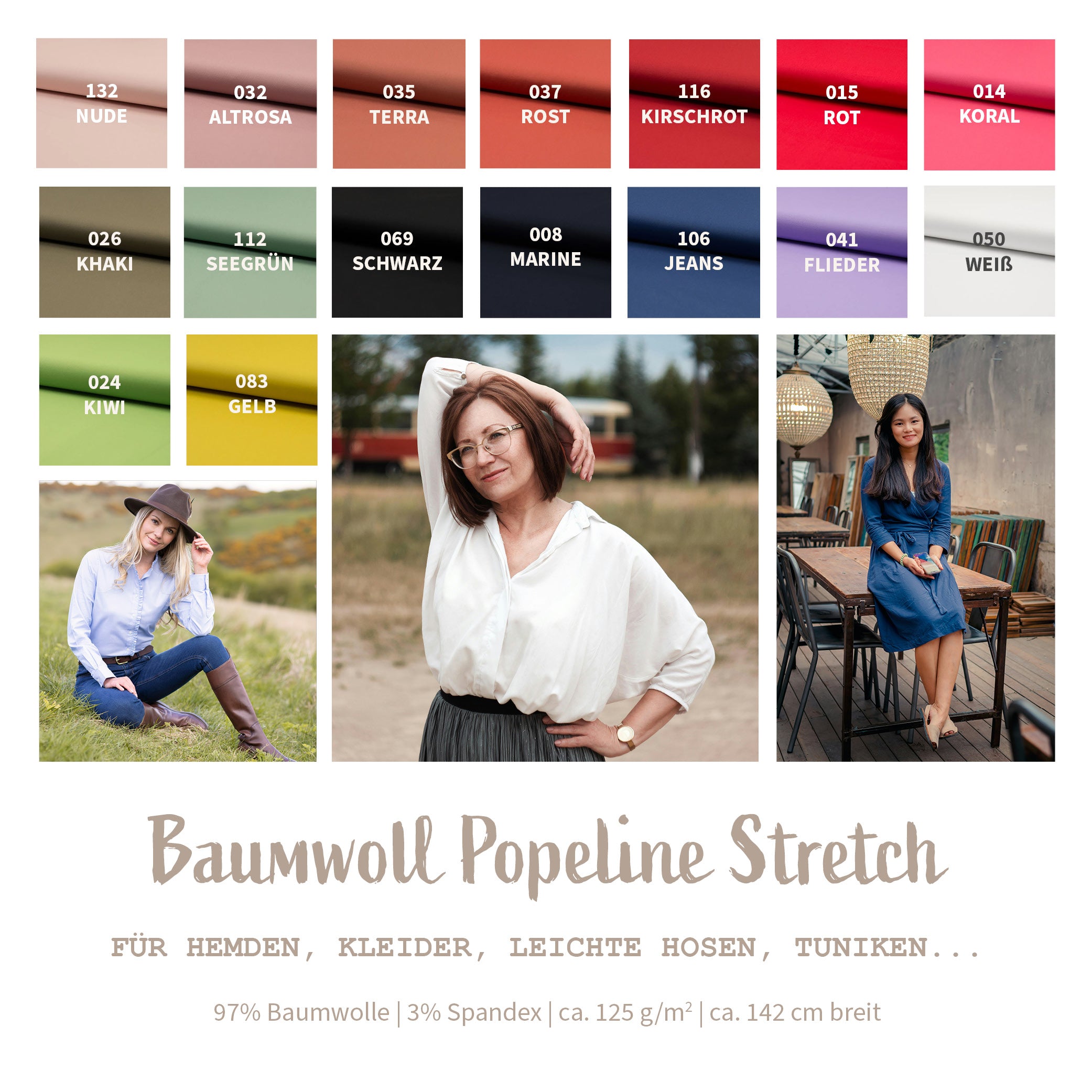 Popeline Stretch *Ab 50 cm