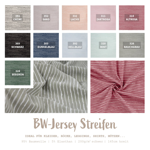 Baumwolljersey Streifen *Ab 50cm