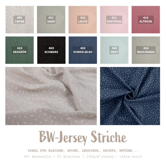 Baumwolljersey Striche *Ab 50cm