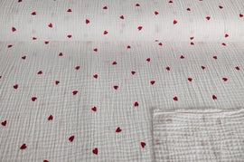 Musselin rote Herzen *Ab 50 cm - 0