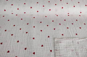 Musselin rote Herzen *Ab 50 cm - 0