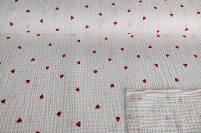 Musselin rote Herzen *Ab 50 cm - 0